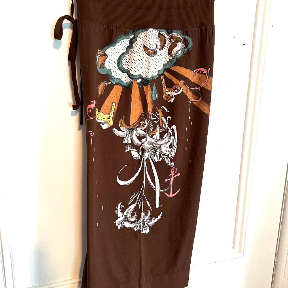 Surfer Girl Wide-Leg Capris w/ Illustrative Pop Art